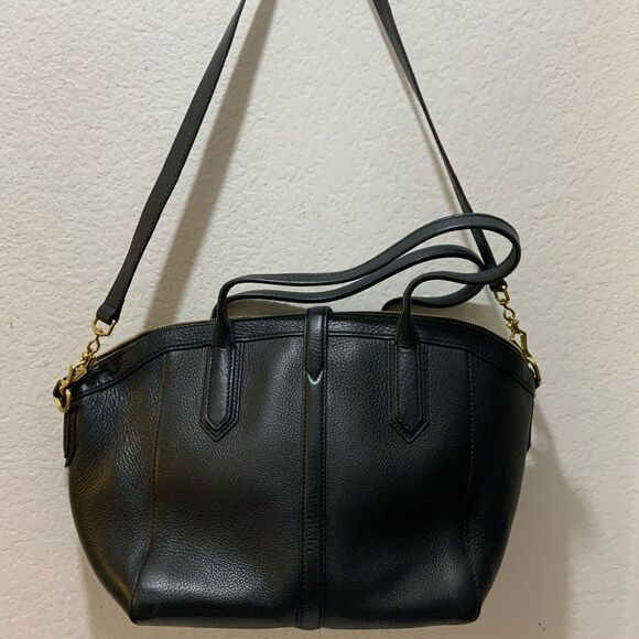 J. Crew Pebbled Leather Tartine Satchel black Trapeze - Picture 14 of 15